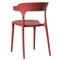 Fabulaxe Modern Plastic Outdoor Dining Chair with Open U Shaped Back, Red QI004228.RD - alternate 6